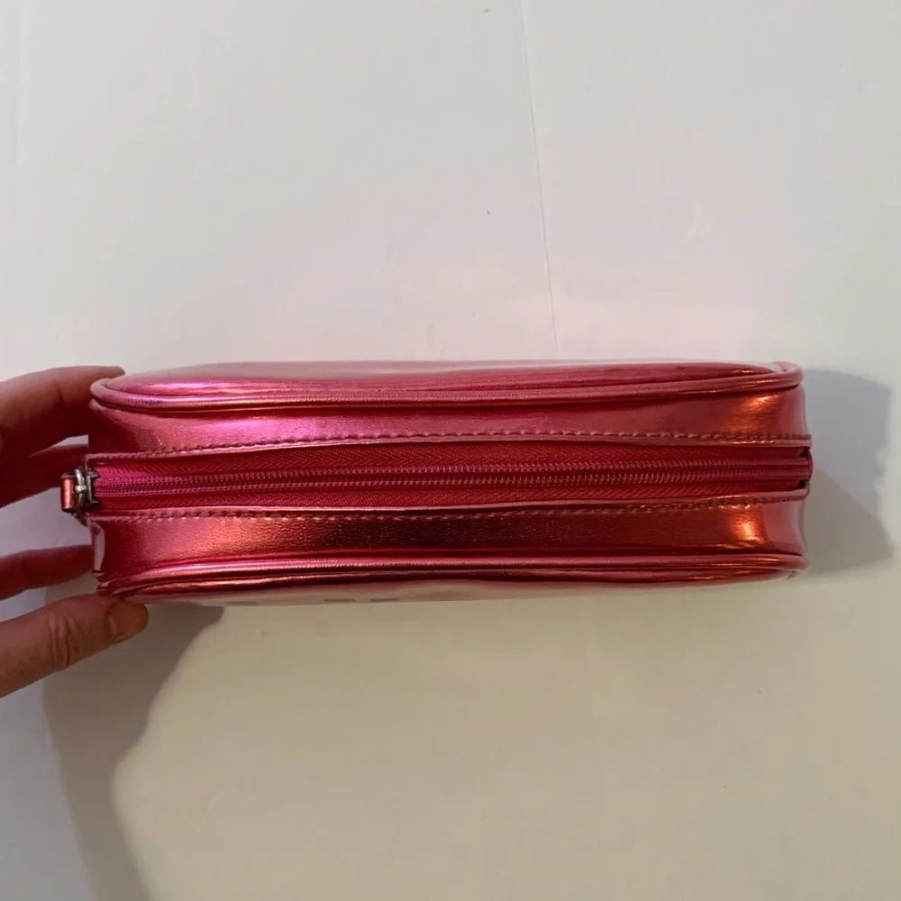 Kitson Pink Metallic Makeup Bag